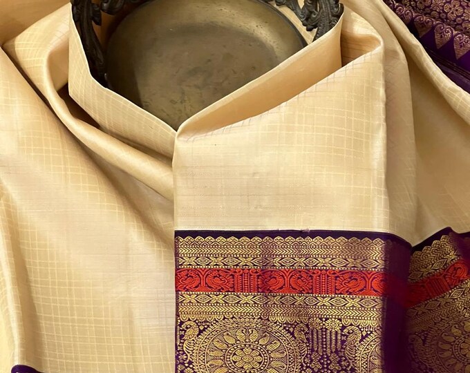 Kanchipuram Pure Silk Saree with 2g pure zari