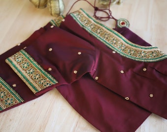 Handcrafted Aari Work Stitched Readymade Blouse For Women's Party | Festival | Wedding Wear| Crop Tops
