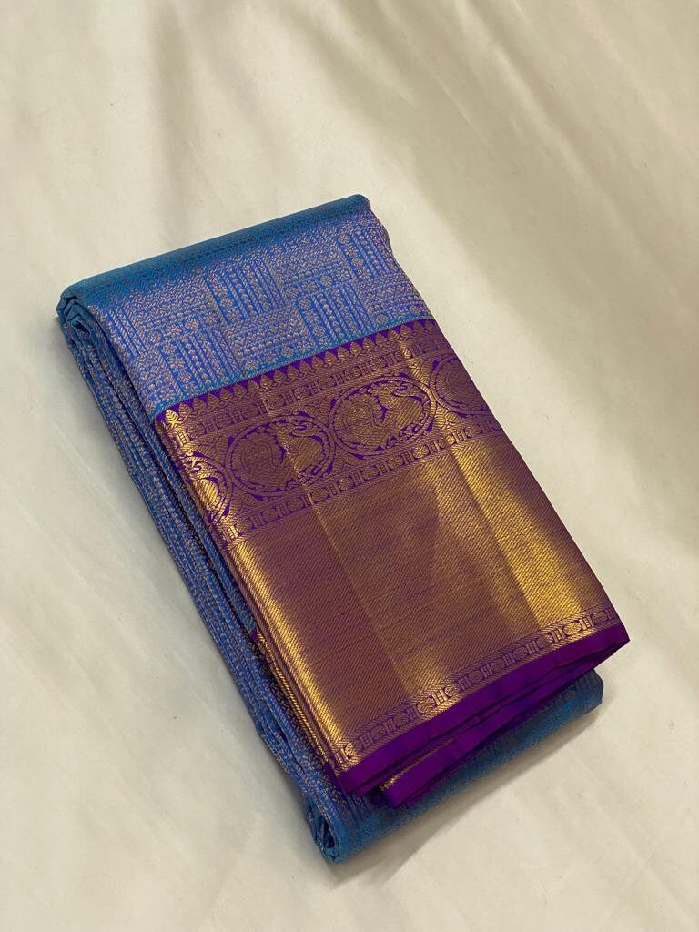 KANCHIPURAM PURE SILK HANDLOOM SAREE   WITH 2 GRAM PURE JARI