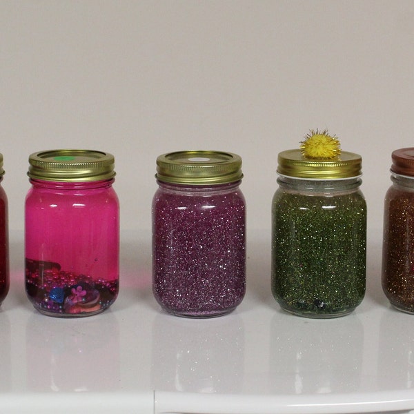 sensory jars/ adhd calming jars/autism calming jars/ glitter jars/satisfying to wach jars