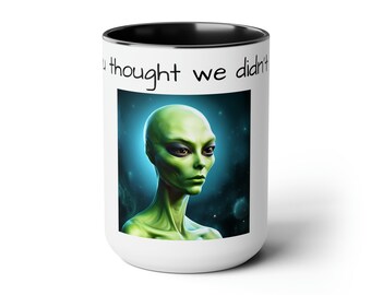 Alien Mug: Glossy Ceramic Coffee Mug, Sci-Fi Gift