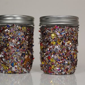 confetti decorated storage jars with removable lid/small storage jars/cute storage jars/declutter desk/ pen storage/craft utensil storage