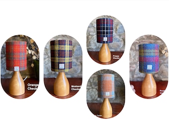 Small Tall Authentic Harris Tweed Lampshade Checks Tartan