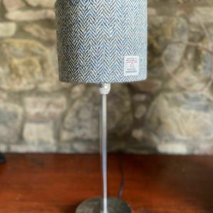 Small/mini Harris Tweed Lampshade Various colour and designs BlueGreyHerringbone