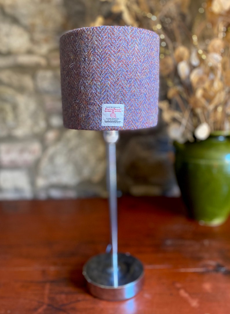 Small/mini Harris Tweed Lampshade Various colour and designs RustBlueHerringbone