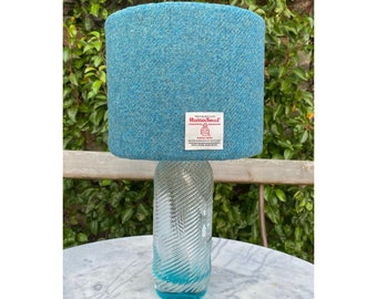 New Colour! Authentic Harris Tweed Drum Lampshade - Hebridean Sea Blue