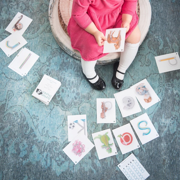 Tarjetas didácticas mnemotécnicas de fonética: arte imprimible y descargable para niños
