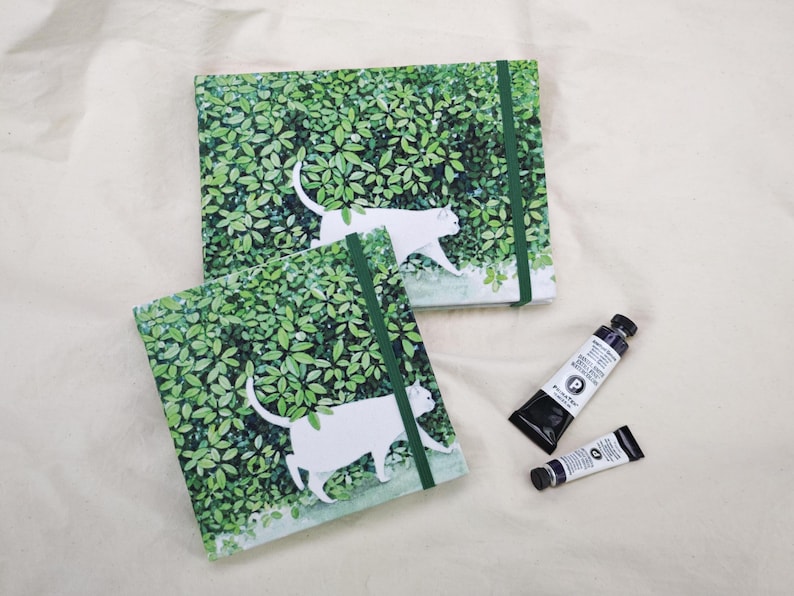 Handmade Cat Watercolor Sketchbook | 300g Cotton Paper image 4