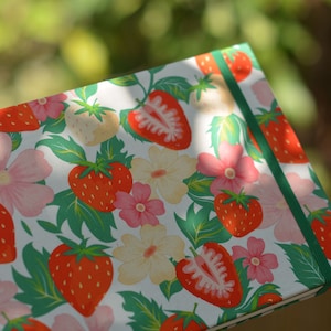 Bellissimo album da disegno con copertina a fragola, copertina rettangolare quadrata, rilegatura in carta per acquerello in polpa di cotone