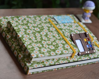 Cuaderno de acuarela de algodón hecho a mano: diario de viaje sin ácido