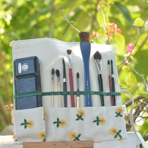 Paint brush roll Brush roll artist gift watercolor brush artist roll