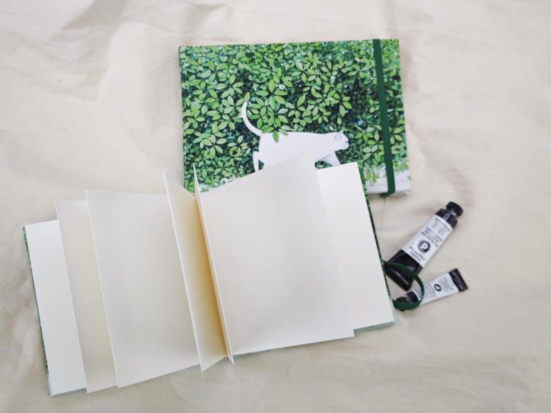 Handmade Cat Watercolor Sketchbook | 300g Cotton Paper image 5