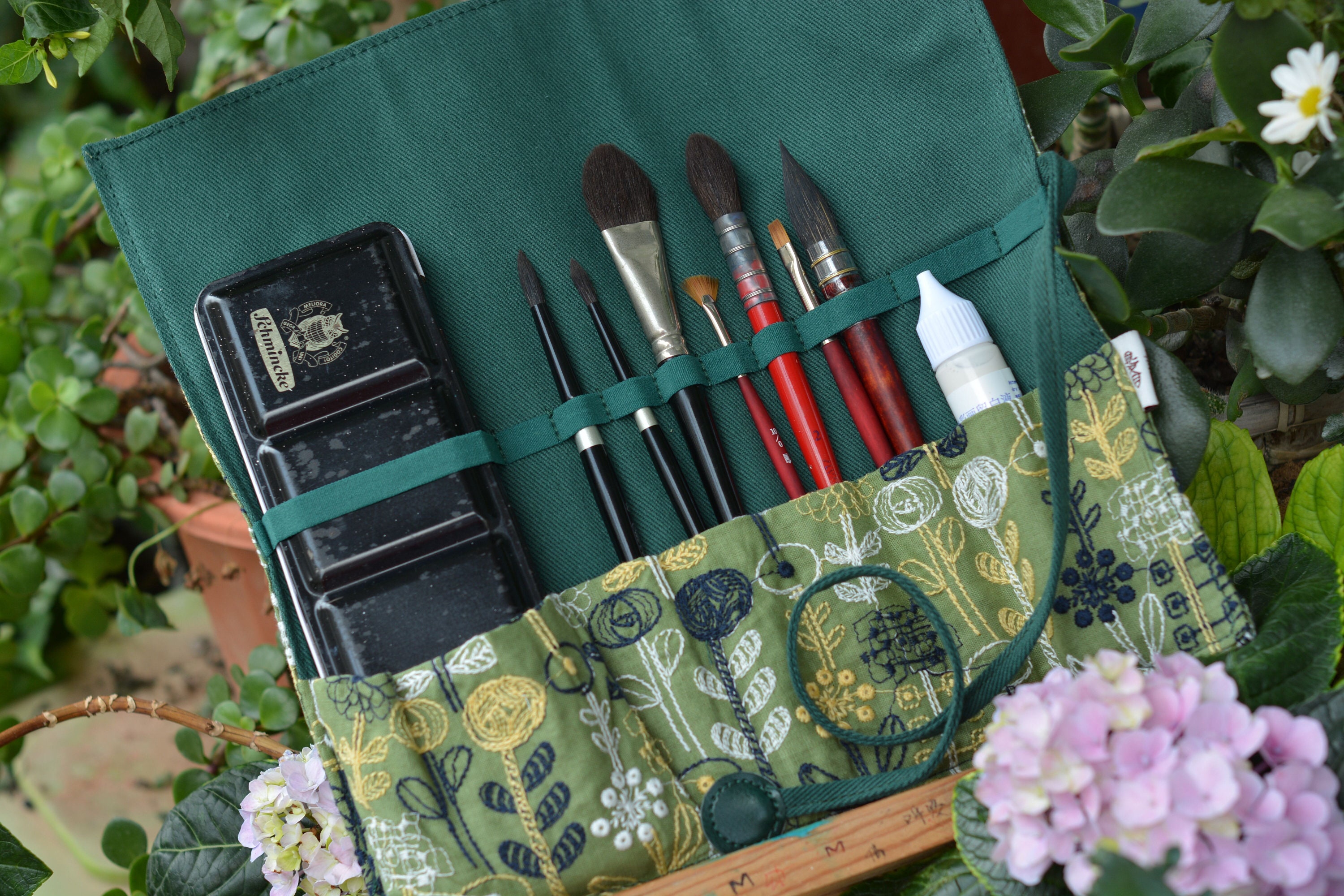 Paint brush roll Brush roll artist gift watercolor brush Etsy