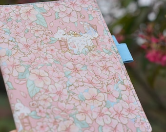 Couverture florale Hobonichi faite main : agenda A5/A6, carnet remplaçable