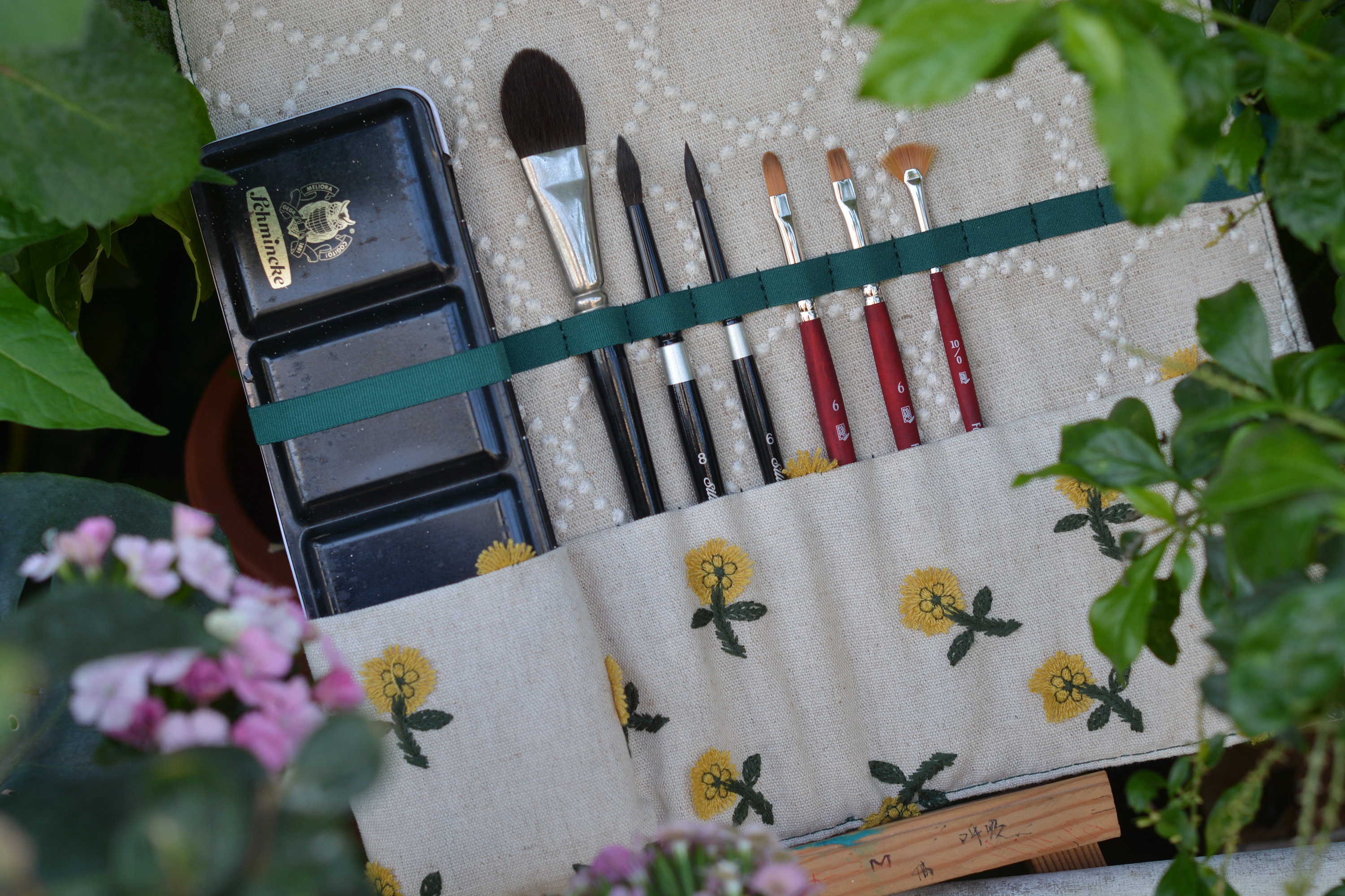 Paint brush roll Brush roll artist gift watercolor brush Etsy