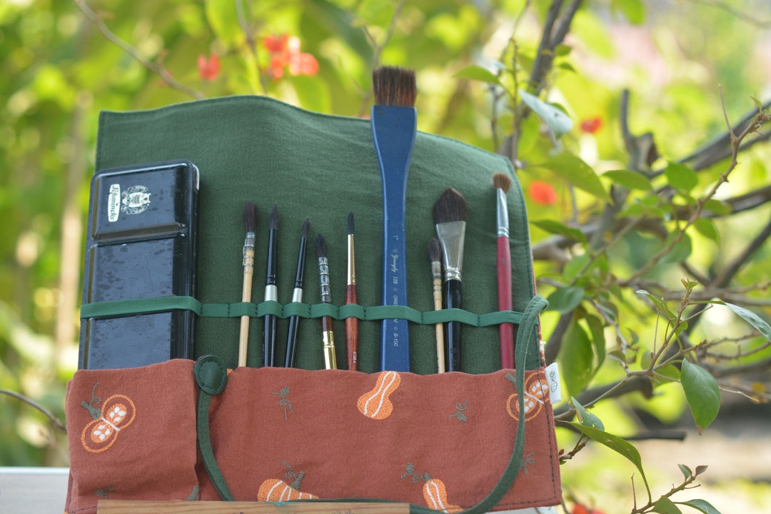 Paint Brush Roll Brush Roll Artist Gift Watercolor Brush Artist Roll