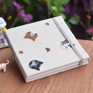 Embroidery kittyWatercolor sketchbook Travel sketchbook notebook Journal notebook sketch Holiday gift Gift for the painter