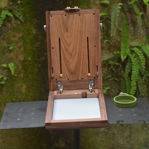 Caja portátil para pintar al óleo con bocetos para exteriores de nogal negro de alta calidad