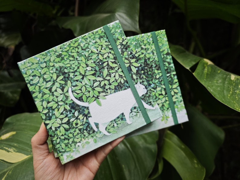 Handmade Cat Watercolor Sketchbook | 300g Cotton Paper image 1