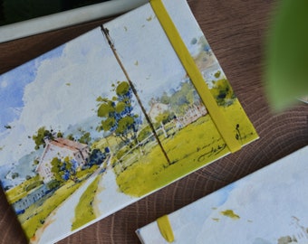 Handmade Cotton Watercolor Sketchbook: Travel Artist Journal (5x7 Inch)