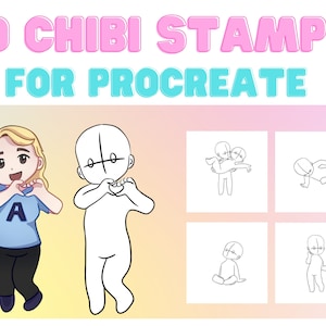 70 Chibi Procreate Stamps