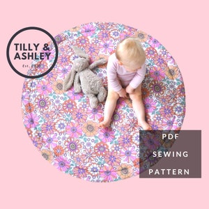 Reversible baby play mat PDF sewing pattern, Padded baby play mat pattern, Round baby play mat, Play mat sewing pattern, Nursery mat pattern