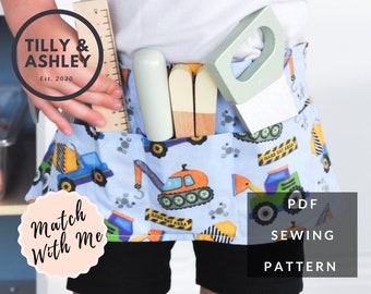 Tool belt sewing pattern, Kids & adult sizing, Kids tool belt pattern, toolbelt pdf pattern, gardening tool belt, tool organiser, Peg pouch