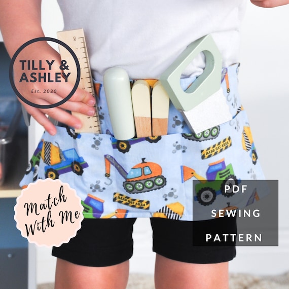 Tool belt sewing pattern, Kids & adult sizing, Kids tool belt pattern, toolbelt pdf pattern, gardening tool belt, tool organiser, Peg pouch