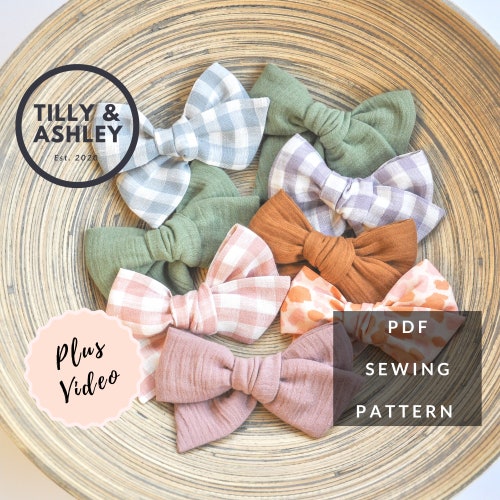 Baby bow pattern, Hair bow sewing pattern, PDF Baby hair bow pattern, Baby bow headband, Baby headband, Hair bow template PDF sewing pattern