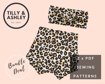 Bundle Deal, Bummies sewing pattern, Baby Toddler Shorts PDF pattern, Knot headband pattern, Shorties PDF pattern, Baby bummies pattern