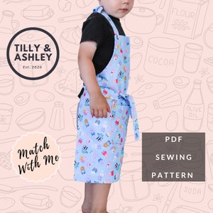 Apron sewing pattern, Child to Adult, Apron pattern, Kids apron pdf pattern, Reversible apron, Apron sewing PDF pattern, Easy sewing pattern