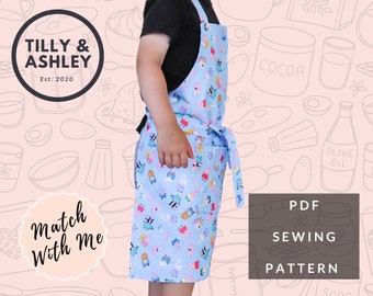 Apron sewing pattern, Child to Adult, Apron pattern, Kids apron pdf pattern, Reversible apron, Apron sewing PDF pattern, Easy sewing pattern