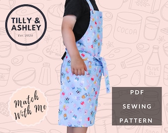 Apron sewing pattern, Child to Adult, Apron pattern, Kids apron pdf pattern, Reversible apron, Apron sewing PDF pattern, Easy sewing pattern