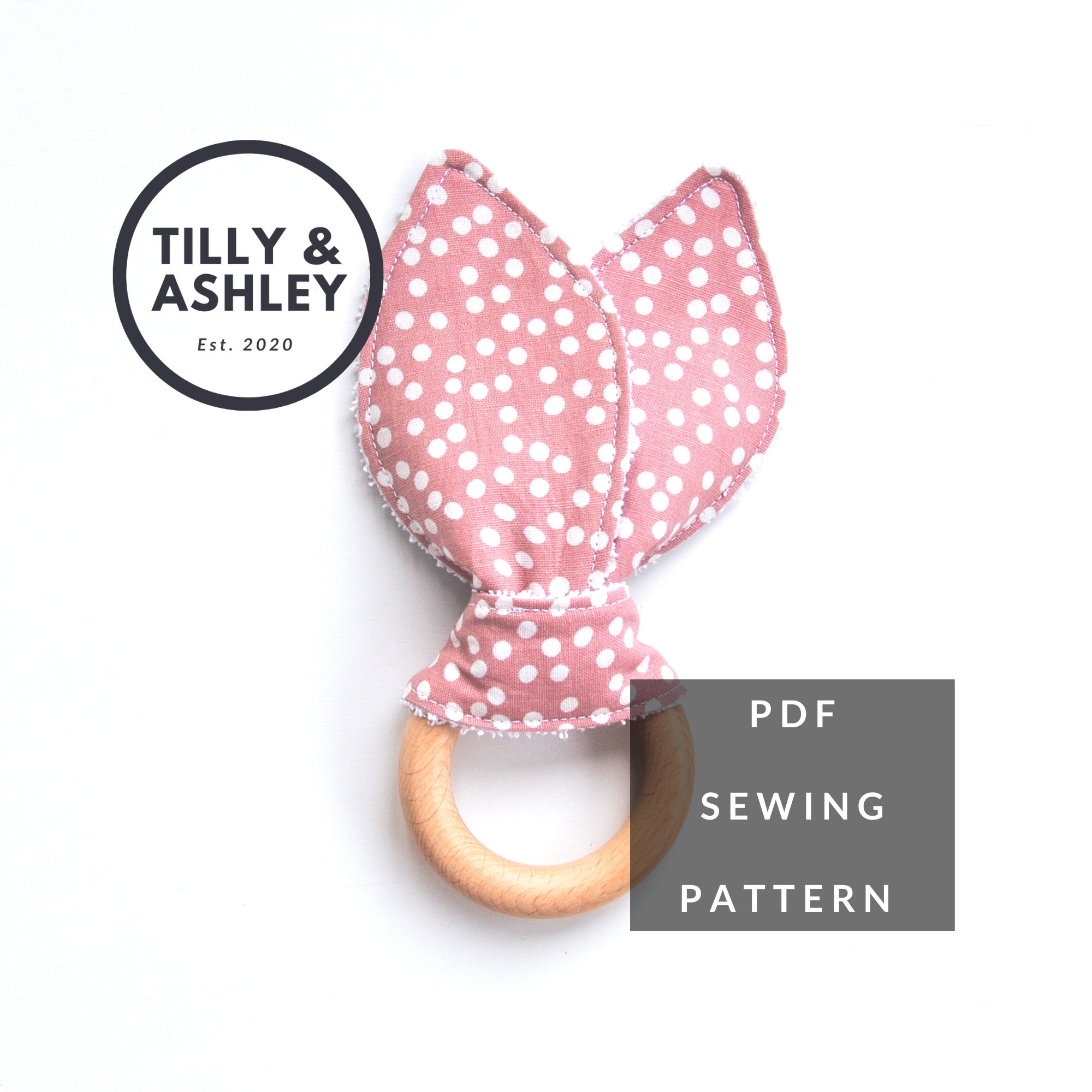 Baby teething ring sewing pattern Bunny ear teething ring Etsy