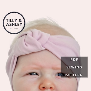 Knot stretch headband PDF sewing pattern, Baby to adult sizes, Headband sewing pattern, Twist knot headband pattern, Baby headband pattern