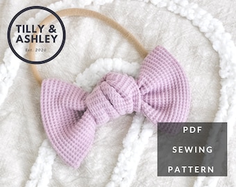 Chunky knot bow pattern, Baby bow headband sewing pattern, Knot bows PDF sewing pattern, Mini knot bow pattern, Knit bows, Baby knotty bows