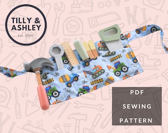 Kids tool belt pattern, Kids & adult sizing, Tool belt sewing pattern, Sewing apron pattern, Gardening tool belt, Tool organiser, Peg pouch