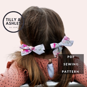 Pigtail hair bow sewing PDF Pattern, Baby hair bow pattern, Girls hair bow sewing pattern, Baby bow, Hair bow template, Easy sewing pattern