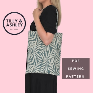 Tote Bag PDF sewing pattern, Lined tote bag sewing pattern, Bag sewing pattern, Reusable shopping bags, Market bag pattern, Eco bags