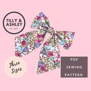 Sailor bow sewing pattern, Hair bow pdf sewing template, Sailor hair bow pattern, Baby sewing pattern, Baby bow headband, Sewing PDF pattern