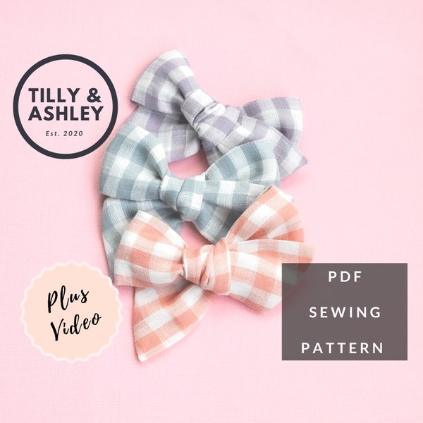 Hair bow sewing pattern PDF Baby hair bow pattern Baby bow headband Baby sewing pattern Baby headband Hair bow template PDF sewing pattern