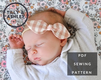 Knotty bows PDF sewing pattern Mini knot bows Hair bow pattern Girls hair bows Baby girl headband Baby bow pattern