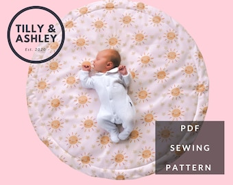 Reversible baby play mat PDF sewing pattern, luxe play mat, padded play mat, baby play mat, playmat sewing pattern, easy PDF sewing pattern