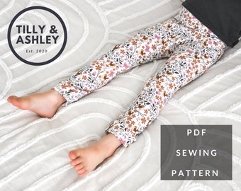 Baby & toddler leggings pattern, Skinny leggings PDF sewing pattern, Baby leggings pattern, Kids leggings pattern, Unisex, Baby pants sewing