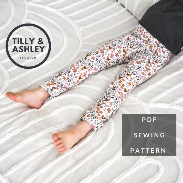 PDF Schnittmuster für Baby & Kleinkind Leggings, PDF Schnittmuster, Schnittmuster für Baby Leggings, Schnittmuster für Kinder Leggings, Unisex, Schnittmuster für Babyhosen