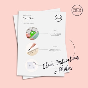May include: Instructions for creating clear photos with a printable template. The instructions include steps for printing, checking measurements, and taping photos to the template. The template is designed to create a clear and professional look for photos.