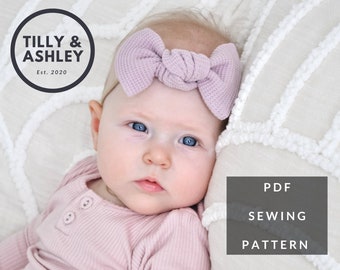 Chunky knot bow pattern, Knot bows PDF sewing pattern, Mini knot bow pattern, Knit bows, Hair bow pattern, Baby bow headband sewing pattern