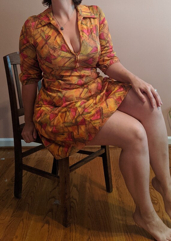 70s geometric funky dress