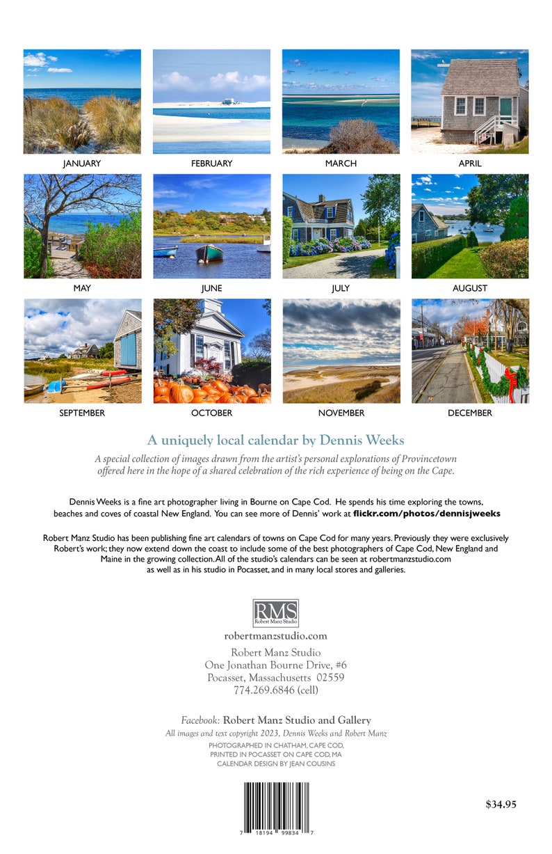 Chatham on Cape Cod 2025 Calendar of Scenes From Chatham on Cape Cod