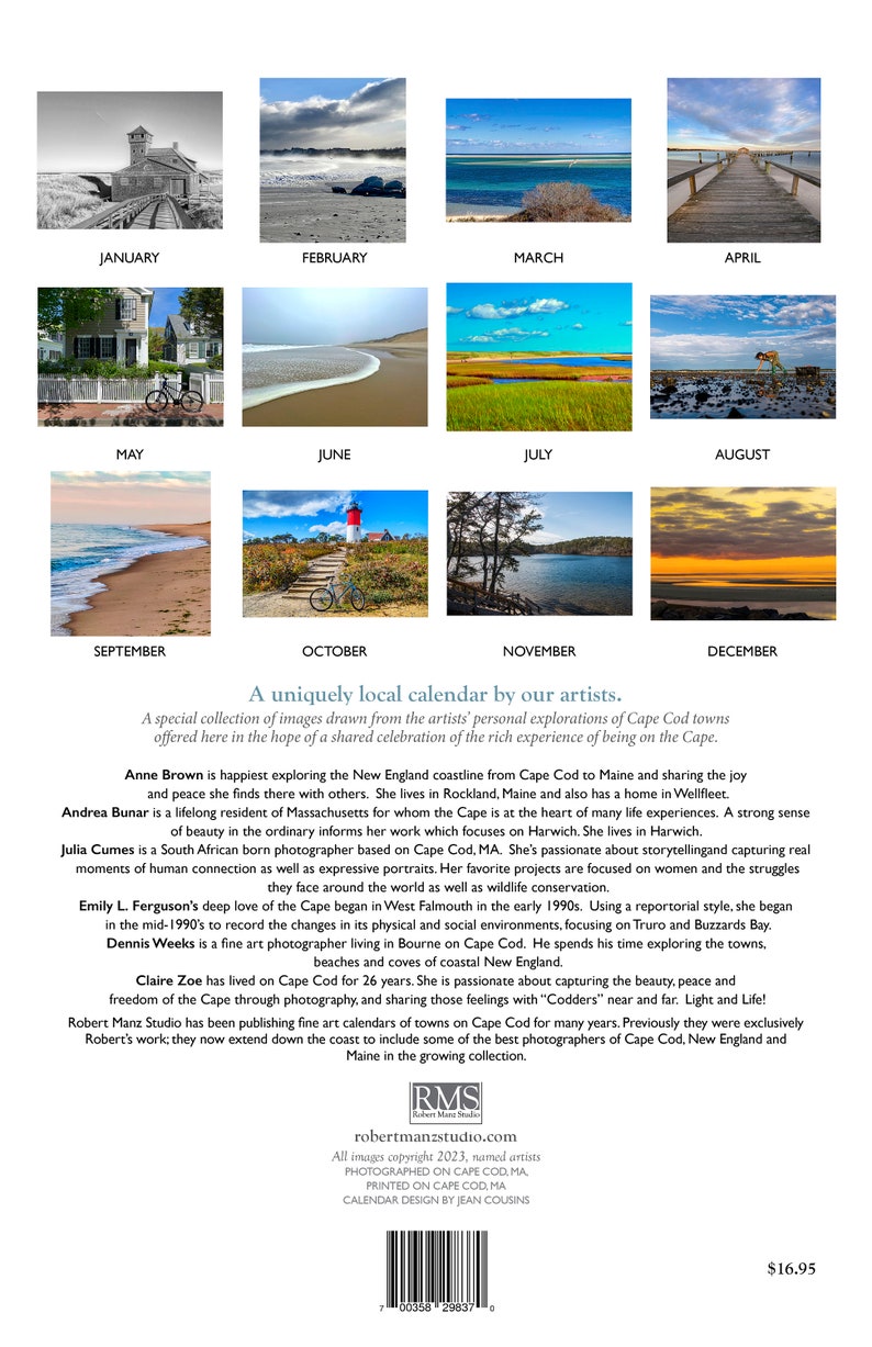 On Cape Cod 2024 Calendar of Scenes From Cape Cod by Anne Brown, Julia